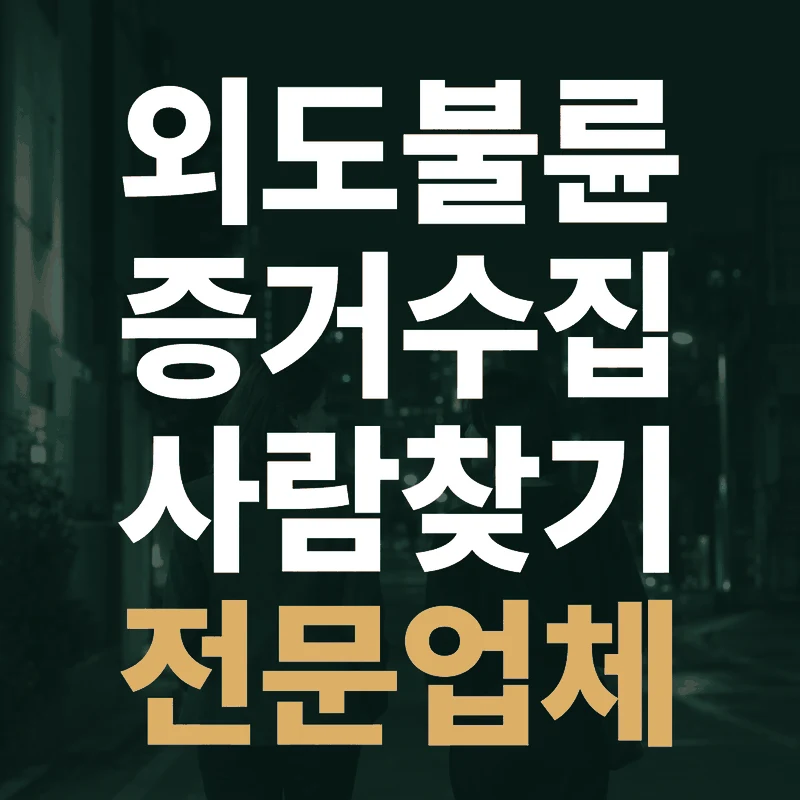 전국 외도전문탐정 — 외도불륜 증거수집·사람찾기 전문업체